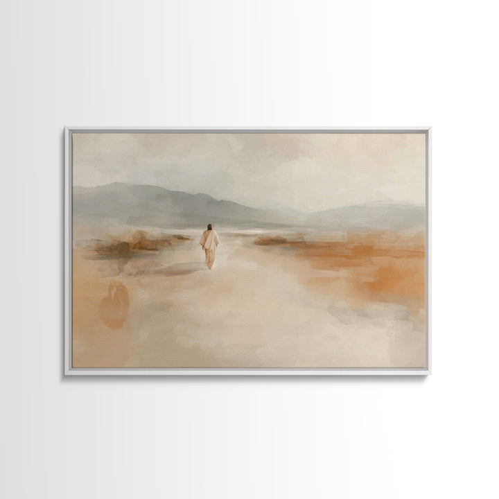 Quiet Journey | Framed Canvas Print | Christian Wall Art | Jesus Painting | Christian Art Canvas | Minimalist Christian Art | Christian Gif