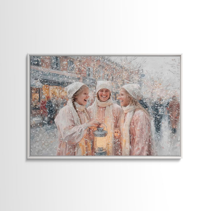 Lantern Joy – Framed Canvas Print – Christmas Art Prints – Christian Christmas Art – Christmas Wall Art – Christmas Art Canvas – Christian