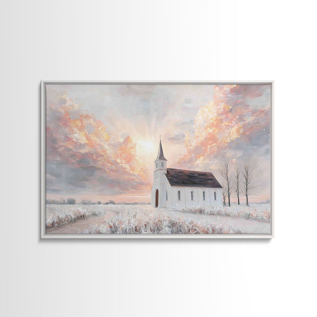 Dawnlit Sanctuary, Framed Canvas Print, Christian Art Canvas, Christian Wall Art, Christian Art, Modern Christian Art, Christian Gift Ideas