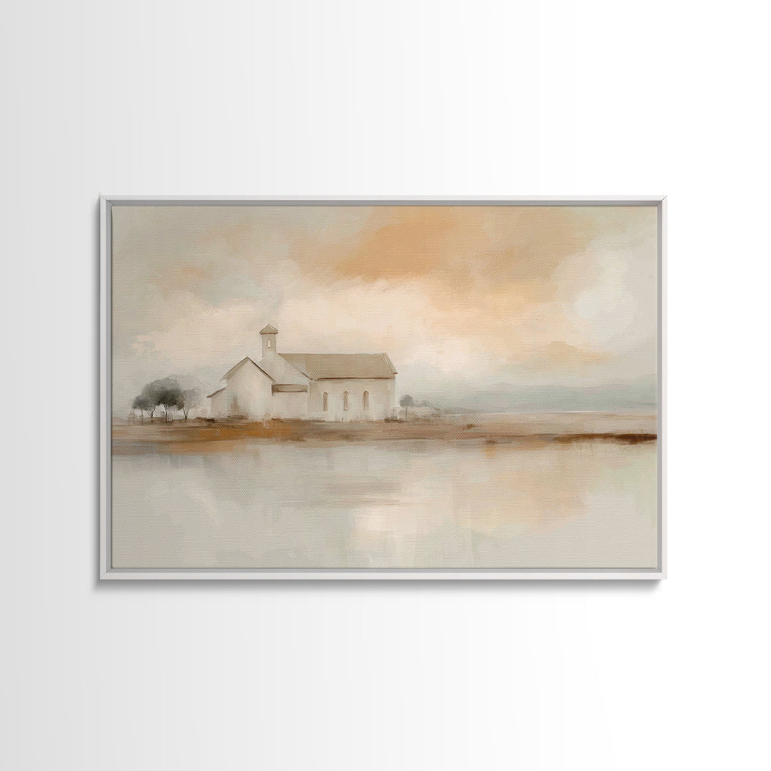 Quiet Church Hope | Framed Canvas Print | Christian Wall Art | Christian Art Canvas | Minimalist Christian Art | Christian Decor | Christia