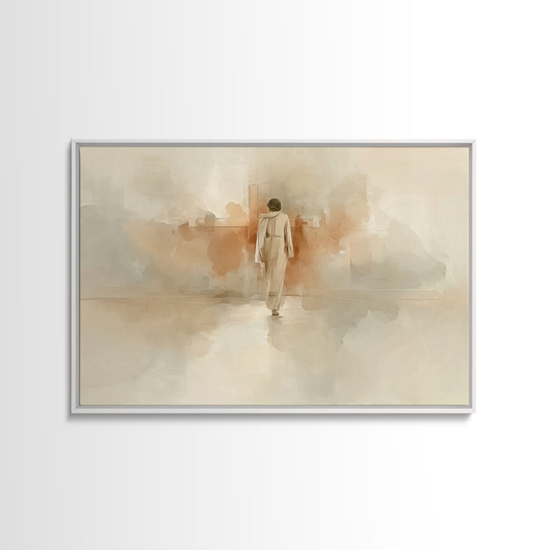Crosswalk Promise | Framed Canvas Print | Christian Wall Art | Jesus Painting | Christian Art Canvas | Abstract Christian Art | Modern Chri