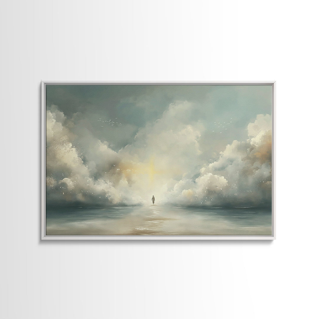 Heavenly Passage – Framed Canvas Print – Christian Wall Art – Jesus Painting – Christian Art Canvas – Modern Christian Art – Christmas Art