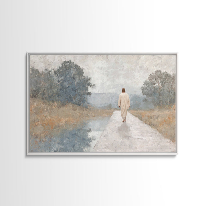Path Of Mercy | Framed Canvas Print | Christian Art Canvas | Christian Wall Art | Large Christian Painting | Jesus Painting | Christmas Art