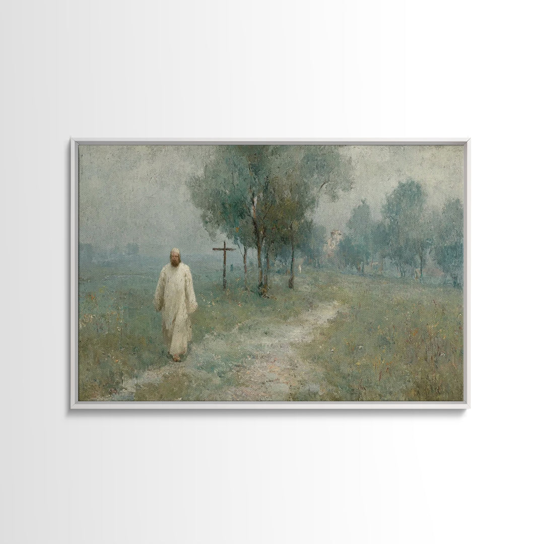 Garden Of Peace – Framed Canvas Print – Christian Art Canvas – Vintage Christian Art – Christian Wall Art – Jesus Painting – Christian Gift