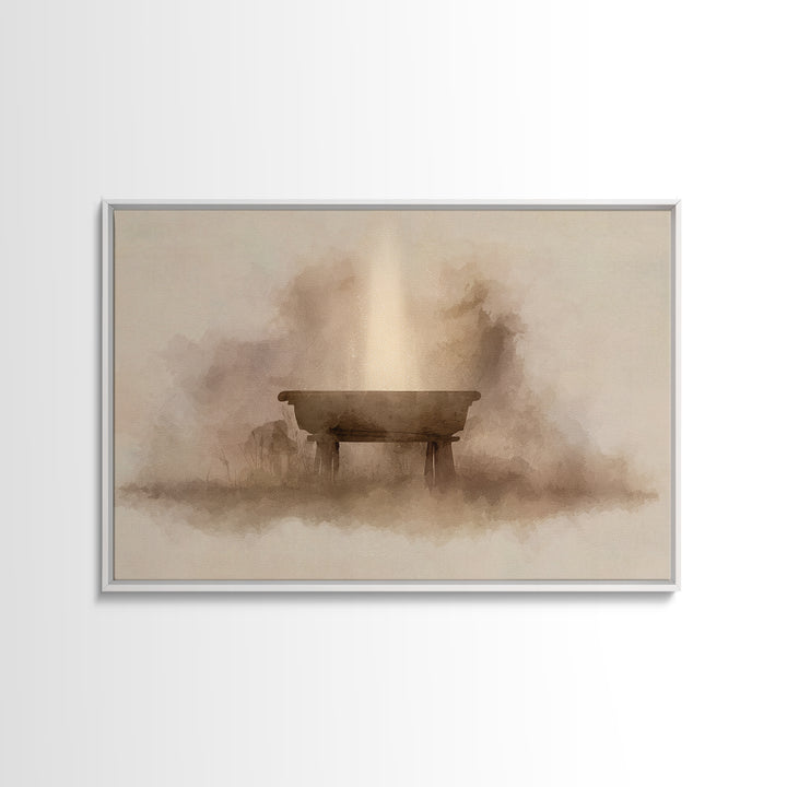 Manger Light – Framed Canvas Print – Christian Wall Art – Christian Art Canvas – Christmas Art – Christian Christmas Art – Christian Decor