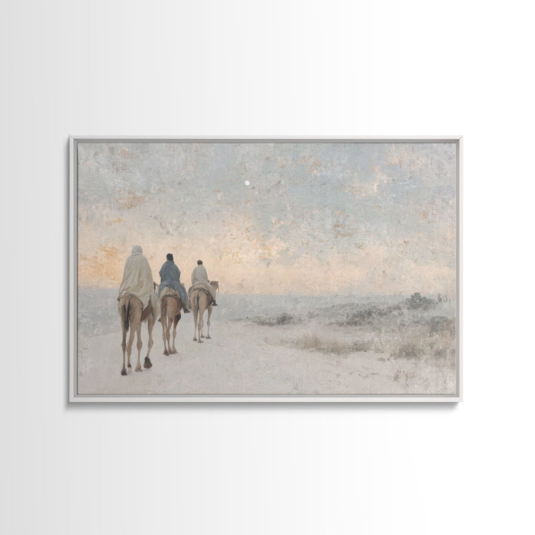 Silent Caravan – Framed Canvas Print – Christian Wall Art – Christian Christmas Art – Christian Art Canvas – Christian Decor – Christmas Ar