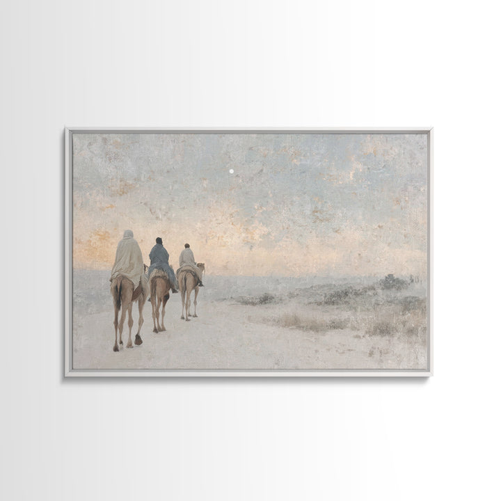 Silent Caravan – Framed Canvas Print – Christian Wall Art – Christian Christmas Art – Christian Art Canvas – Christian Decor – Christmas Ar