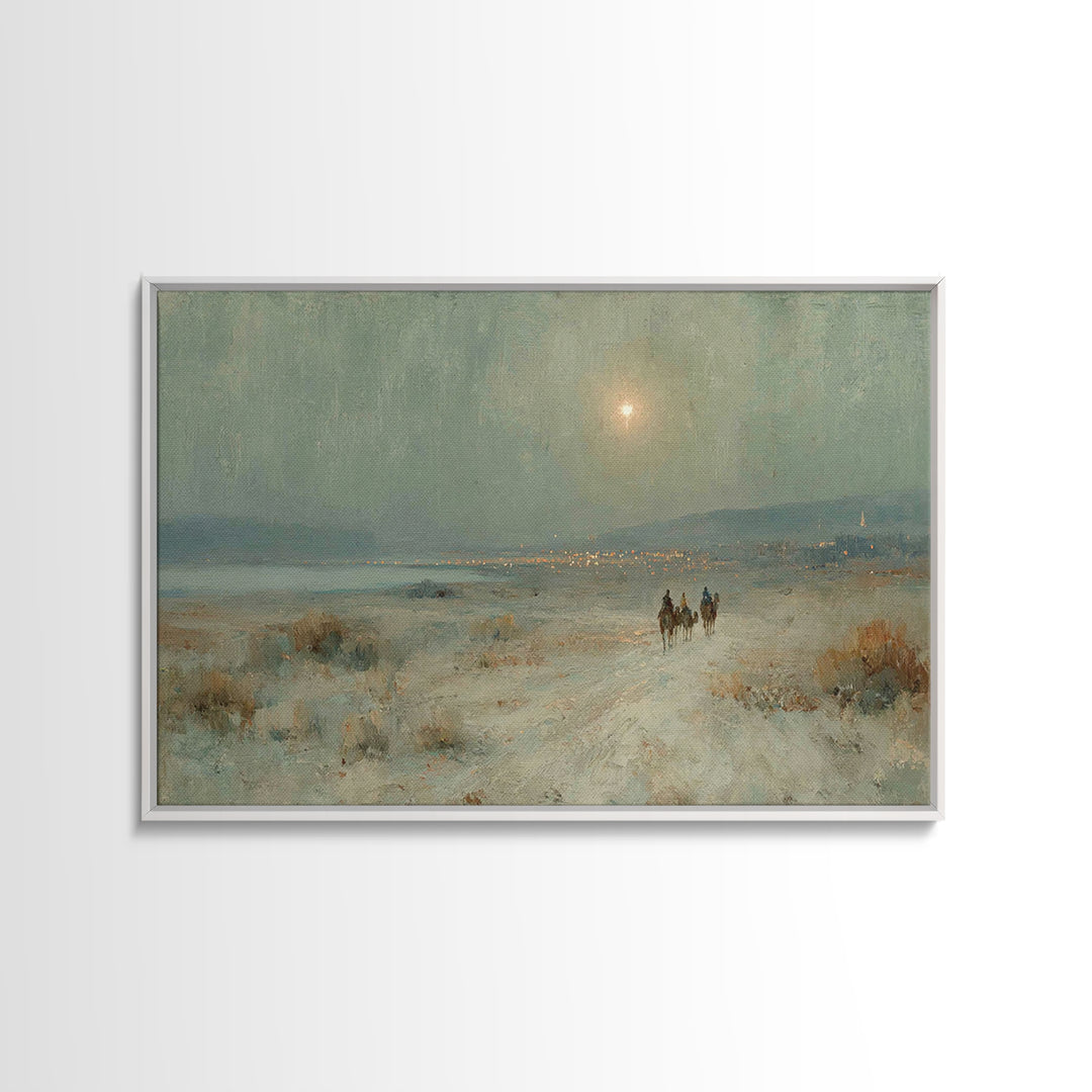 Three Kings Trail – Framed Canvas Print – Christian Art Canvas – Christian Wall Art – Christian Decor – Christian Christmas Art – Christmas