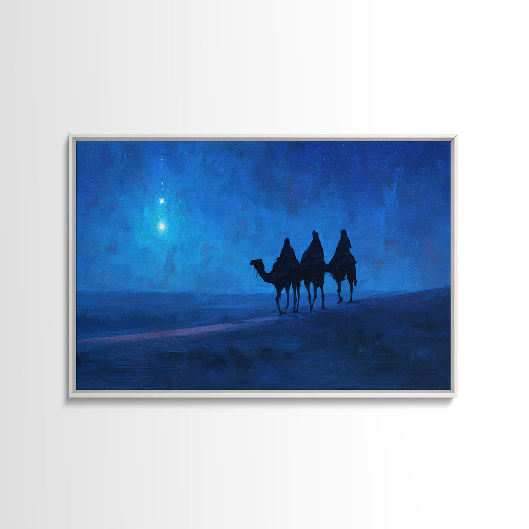 Bethlehem Starrise – Framed Canvas Print – Christian Decor – Christian Wall Art – Christian Christmas Art – Christian Art Canvas – Christma