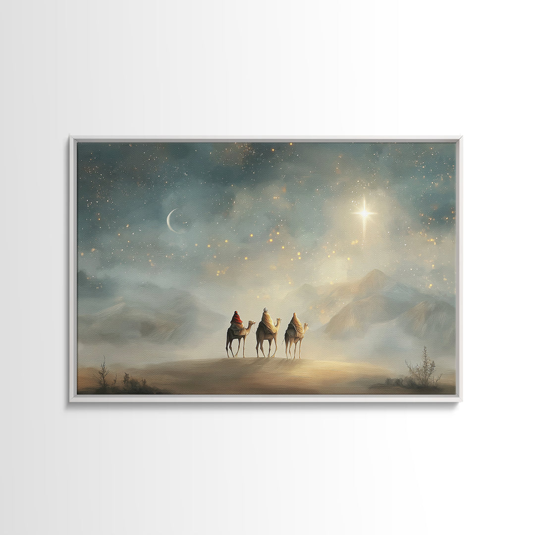 Starward Steps – Framed Canvas Print – Christmas Art – Christian Art Canvas – Christian Wall Art – Christian Decor – Christian Christmas Ar