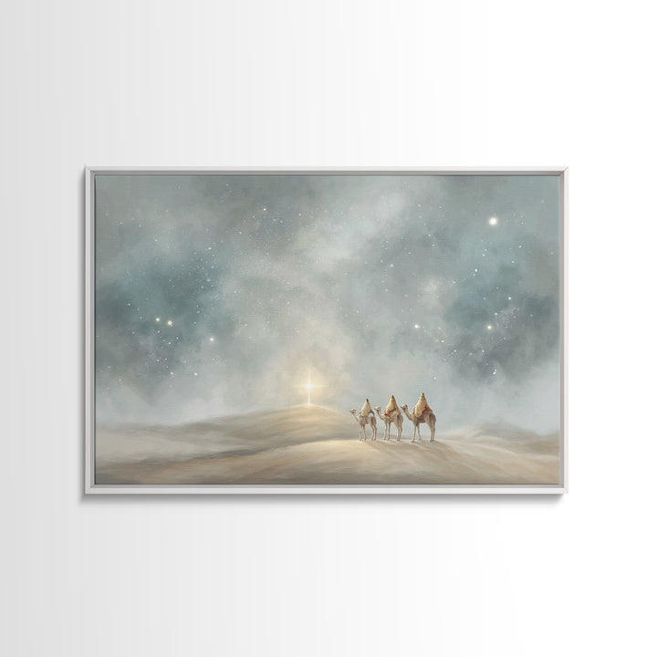 Hillside Star – Framed Canvas Print – Christian Christmas Art – Christian Wall Art – Christian Art Canvas – Christian Decor – Christmas Art