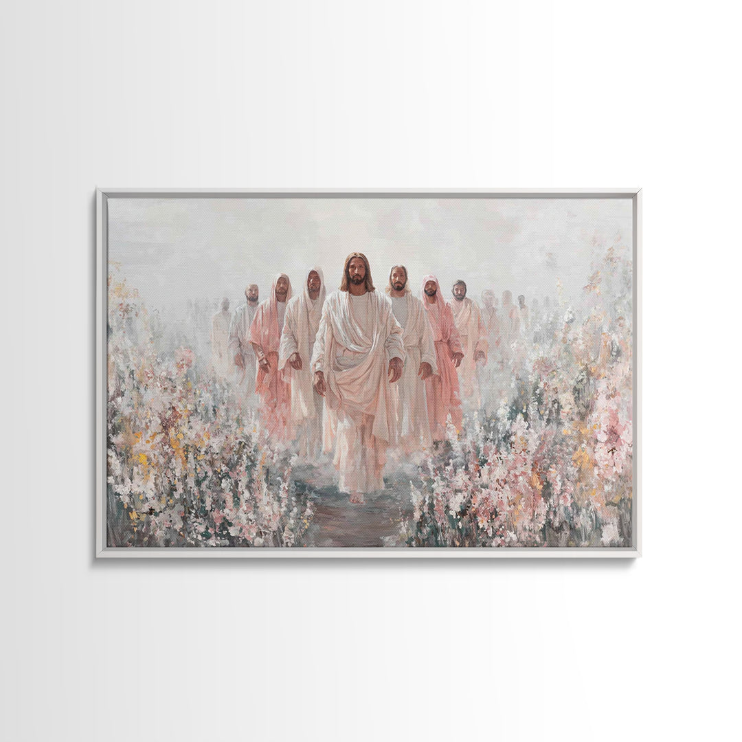 Rose Garden Path – Framed Canvas Print – Christian Wall Art – Jesus Painting – Christian Art Canvas – Christian Christmas Art