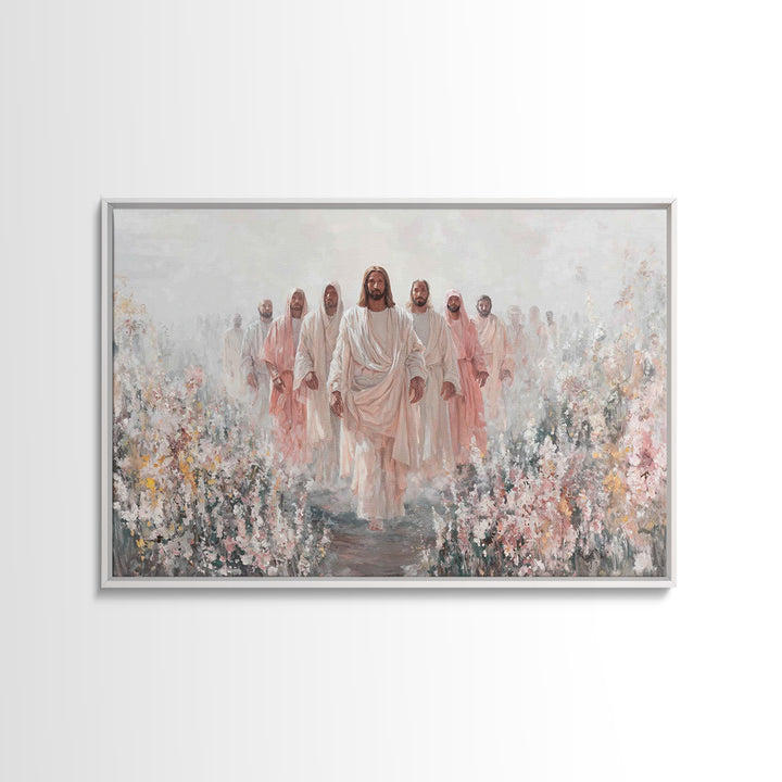 Rose Garden Path – Framed Canvas Print – Christian Wall Art – Jesus Painting – Christian Art Canvas – Christian Christmas Art
