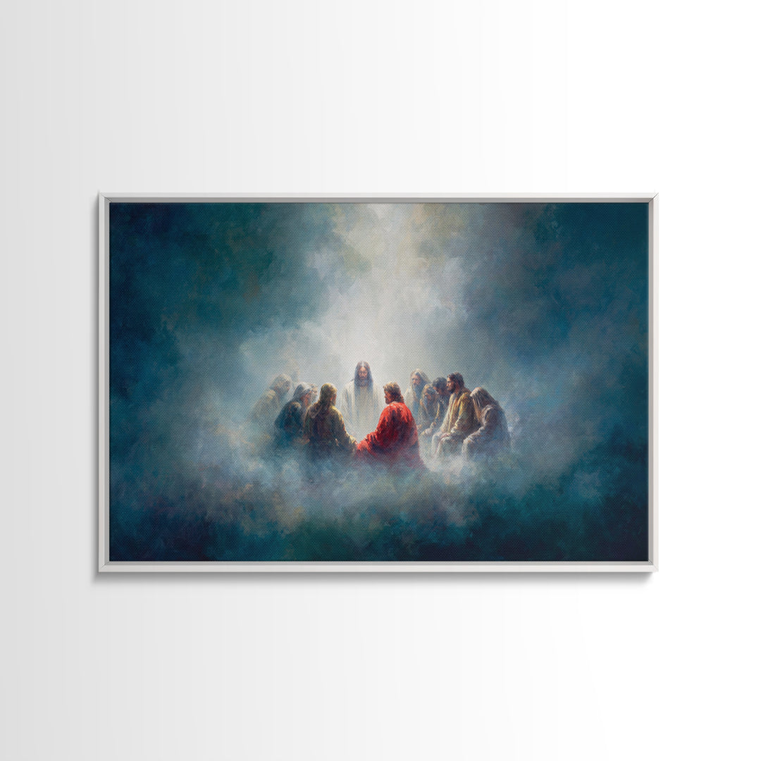 Upper Room Glow | Framed Canvas Print | Christian Art Canvas | Christian Wall Art | Jesus Painting | Christmas Art