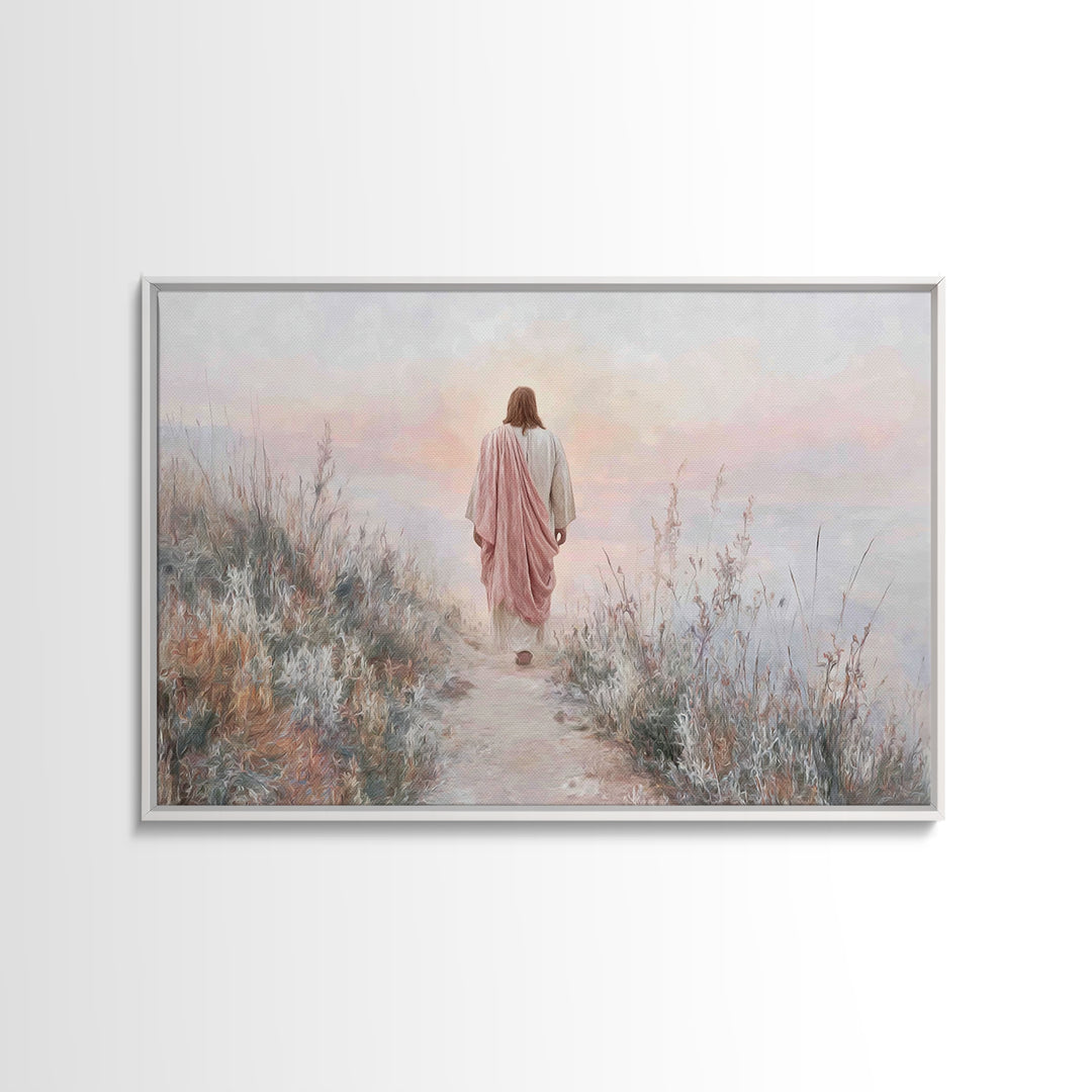 Dawn Journey – Framed Canvas Print – Jesus Painting – Christian Wall Art – Christian Art Canvas – Subtle Christian Art