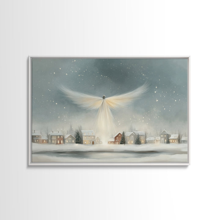 Wings Of Peace – Framed Canvas Print – Christian Christmas Art – Christian Wall Art – Modern Christian Art – Christmas Canvas Wall Art