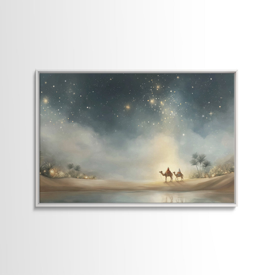 The Guiding Star – Framed Canvas Print – Christian Wall Art – Christian Art Canvas – Christmas Art – Christian Gift Ideas – Jesus Painting