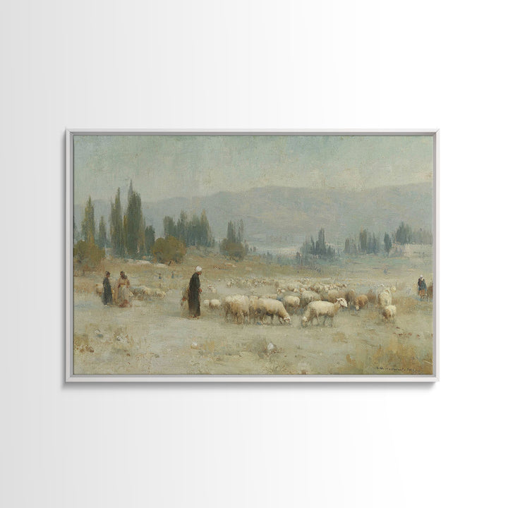 Desert Shepherds – Framed Canvas Print – Christian Art Canvas – Christian Christmas Art – Christian Wall Art – Christmas Art – Christian Gi