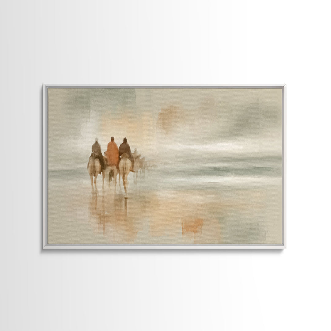 Silent Pilgrims – Framed Canvas Print – Christian Wall Art – Christian Art Canvas – Christmas Art – Christian Gift – Christian Christmas Ar