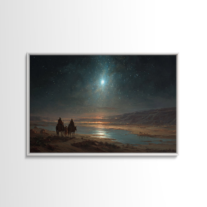 Distant Promise – Framed Canvas Print – Christian Christmas Art – Christian Art Canvas – Christian Wall Art – Christmas Art – Jesus Paintin