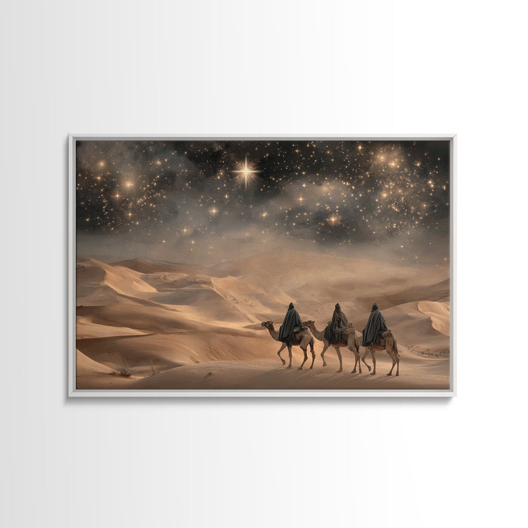 Desert Kings – Framed Canvas Print – Christian Wall Art – Christian Gift Ideas – Christian Art Canvas – Christmas Art – Christian Christmas