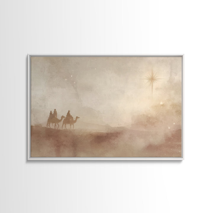Desert Star Path – Framed Canvas Print – Christian Wall Art – Christian Art Canvas – Christmas Art – Christian Christmas Art – Christian Gi
