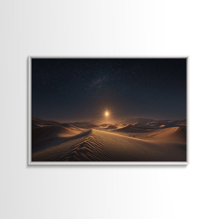 Midnight Radiance – Framed Canvas Print – Christian Wall Art – Christian Art Canvas – Christmas Art – Christian Christmas Art – Jesus Paint
