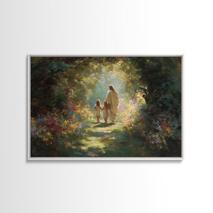 Heaven’s Garden – Framed Canvas Print – Christian Wall Art – Christian Art Canvas – Jesus Painting – Christian Art Gift – Christian Decor