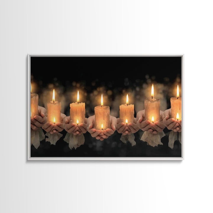 Holy Candle Line – Framed Canvas Print – Christian Wall Art – Christian Art Work – Christian Art Gift – Subtle Christian Art