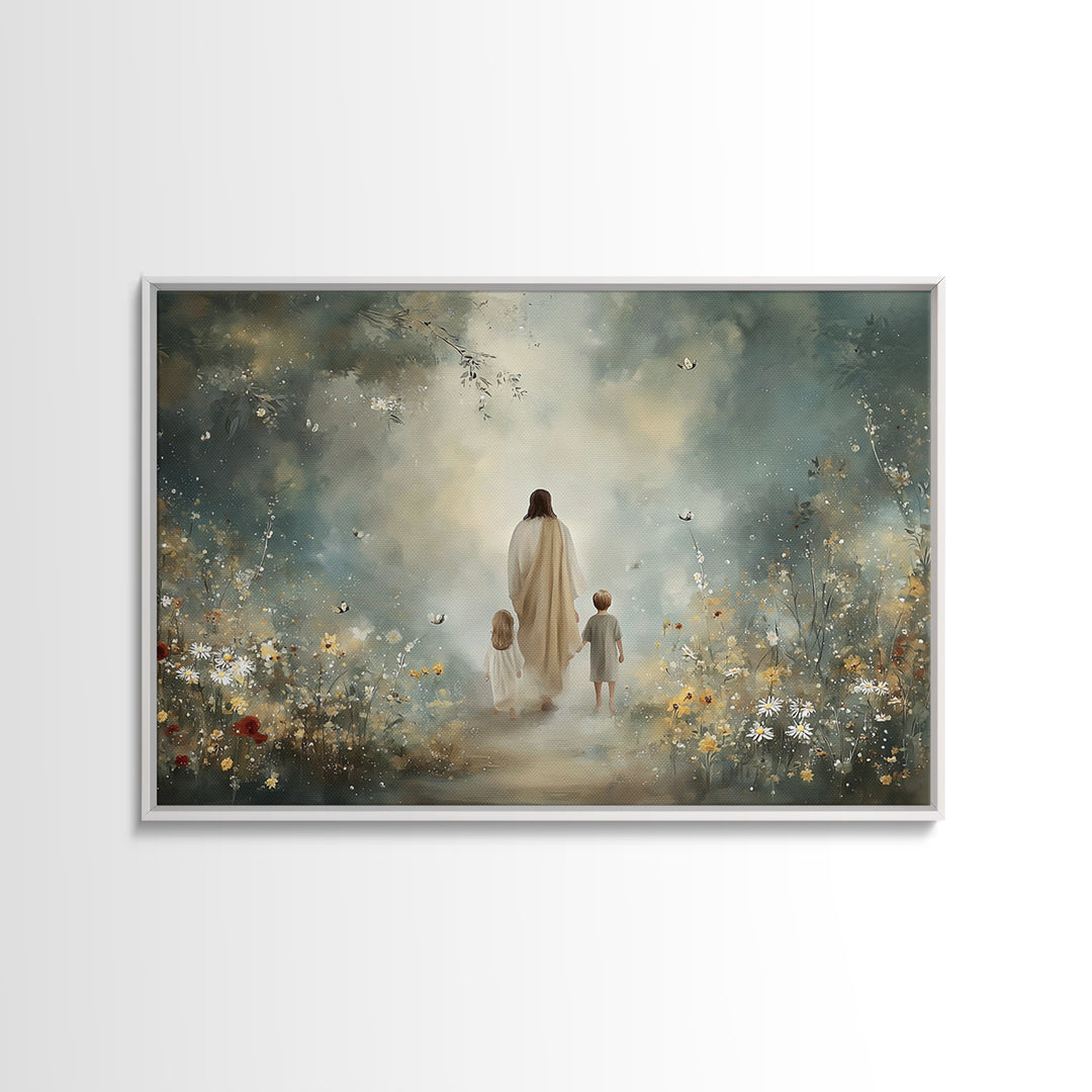 Heavenly Path Bloom | Framed Canvas Print | Christian Wall Art | Christian Art Print | Jesus Painting | Christian Decor