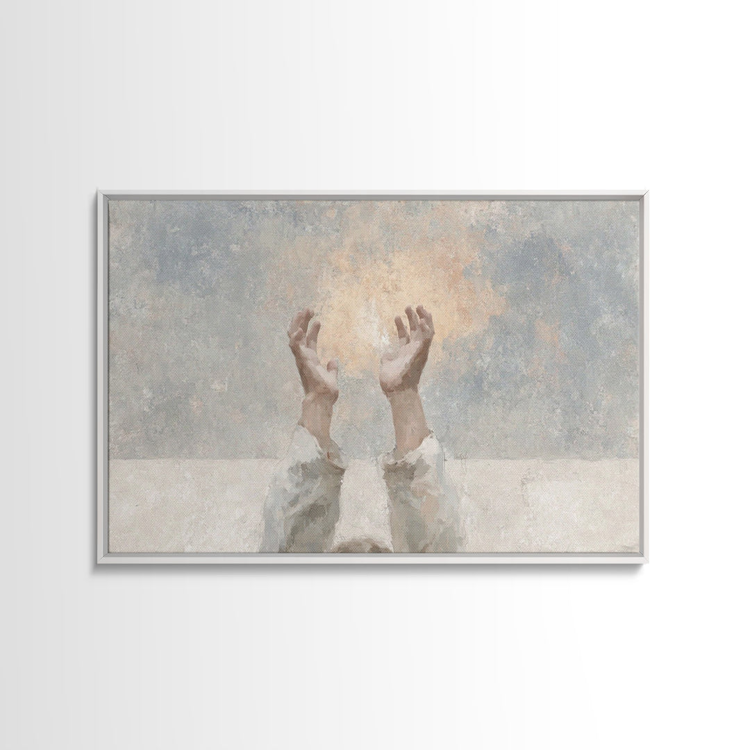Radiant Offering – Framed Canvas Print – Christian Art Work – Minimalist Christian Art – Christian Wall Art – Abstract Christian Art – Chri