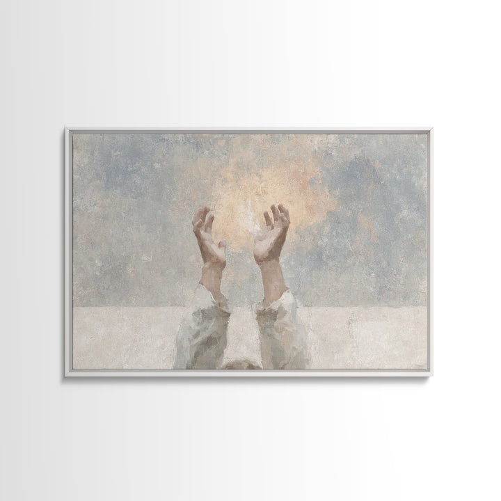 Radiant Offering – Framed Canvas Print – Christian Art Work – Minimalist Christian Art – Christian Wall Art – Abstract Christian Art – Chri