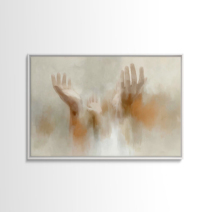 Hopeful Reach, Framed Canvas Print, Christian Paintings, Subtle Christian Art, Christian Art Canvas, Modern Christian Painting, Christian D