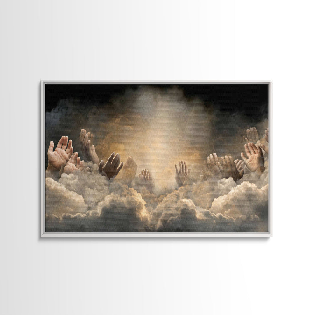 Cloudbound Praise | Framed Canvas Print | Christian Art Prints | Christian Wall Art | Large Christian Painting | Moody Christian Art | Chri