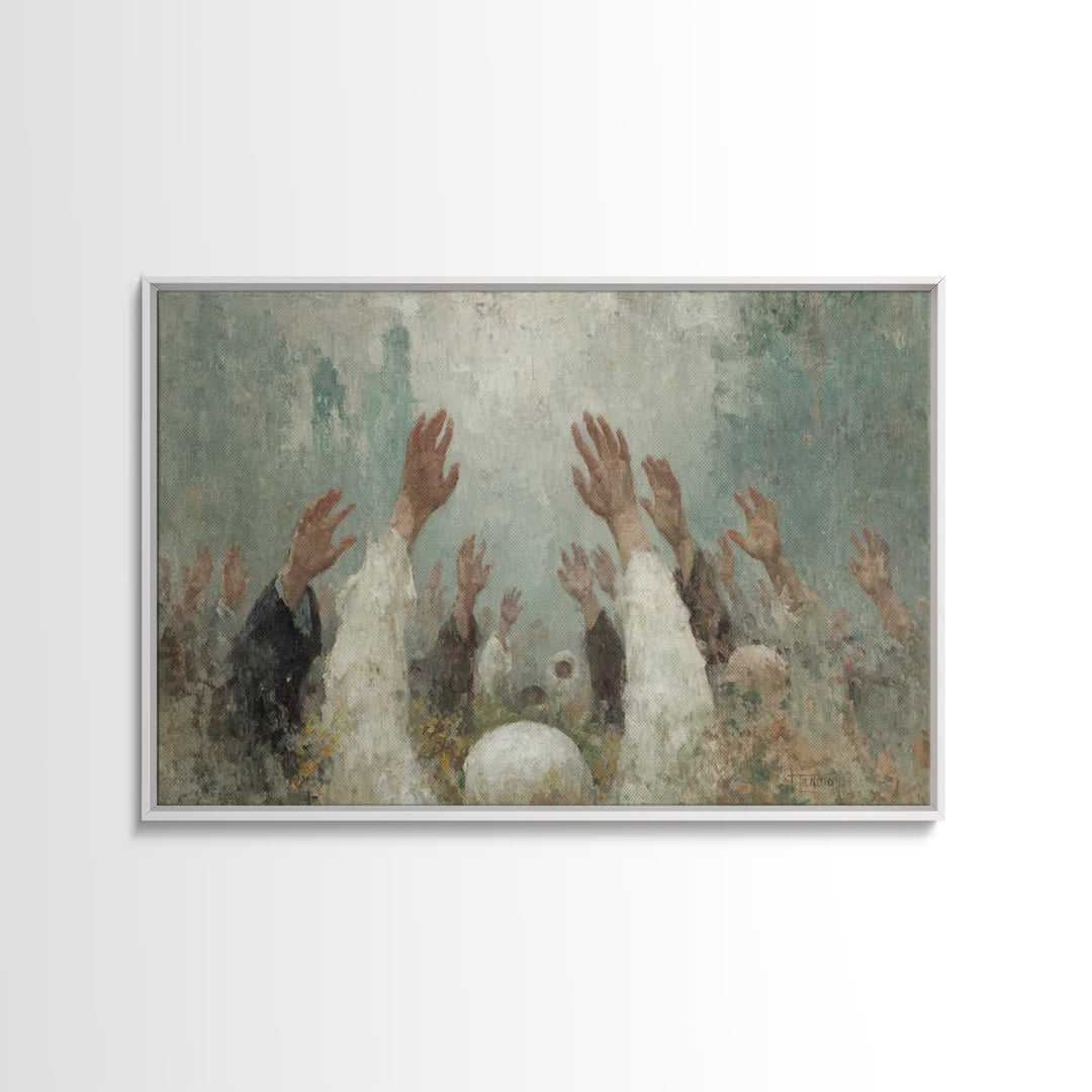 Rising Prayer – Framed Canvas Print – Christian Wall Art – Christian Art Canvas – Moody Christian Art – Abstract Christian Art – Christian