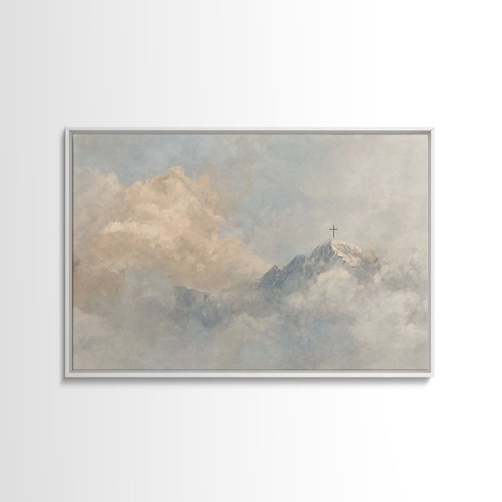 Heavenward Summit, Framed Canvas Print, Christian Art Canvas, Christian Wall Art, Subtle Christian Art, Large Christian Painting, Christian