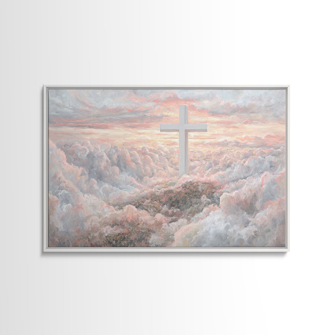 Cloudrise Hope | Framed Canvas Print | Christian Art Canvas | Modern Christian Art | Subtle Christian Art | Christian Decor for Home | Chri