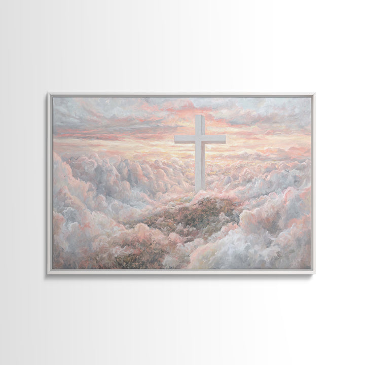 Cloudrise Hope | Framed Canvas Print | Christian Art Canvas | Modern Christian Art | Subtle Christian Art | Christian Decor for Home | Chri