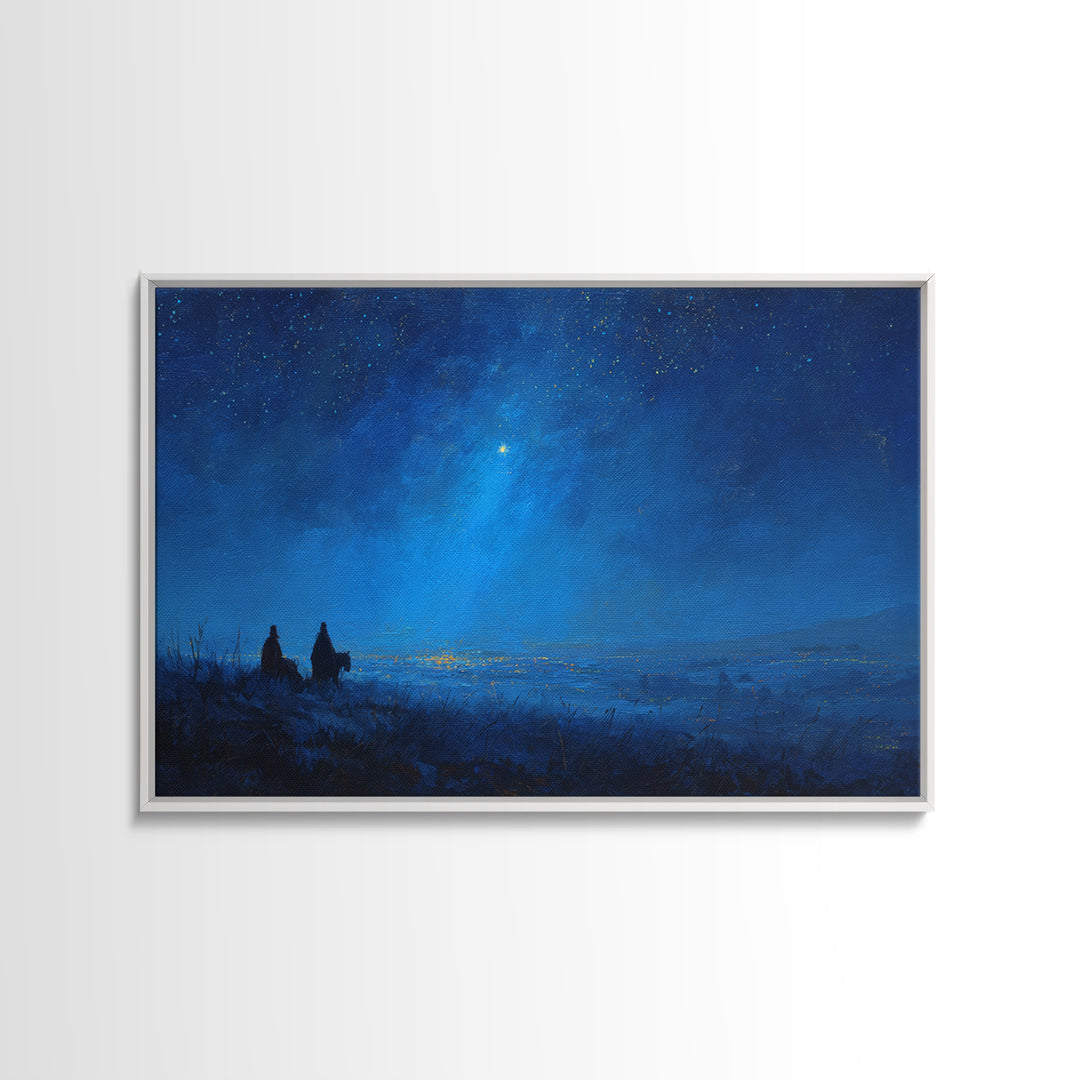 Bethlehem Journey – Framed Canvas Print – Christian Art Canvas – Christian Wall Art – Christmas Art – Jesus Christmas Art – Christian Chris