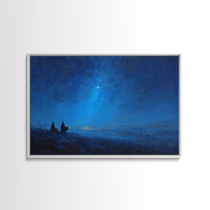 Bethlehem Journey – Framed Canvas Print – Christian Art Canvas – Christian Wall Art – Christmas Art – Jesus Christmas Art – Christian Chris