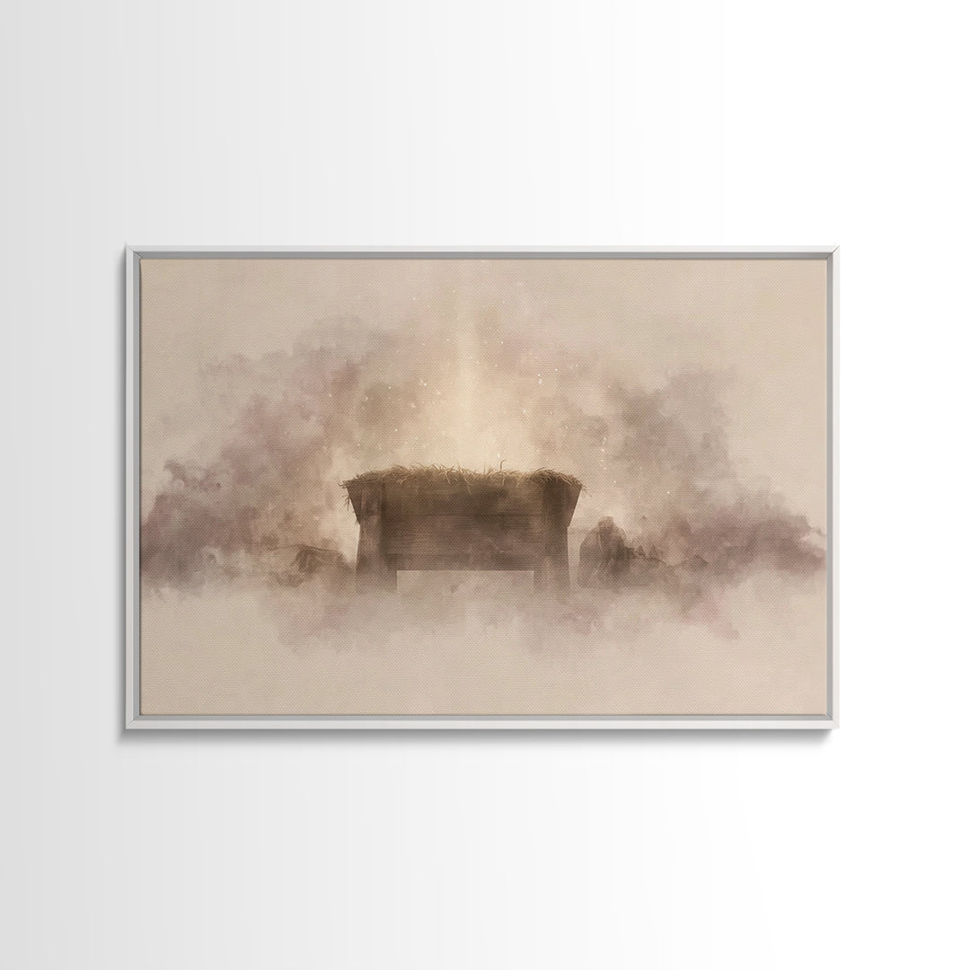 Celestial Wonder – Framed Canvas Print – Christian Wall Art – Christmas Art – Christian Art Canvas – Christian Christmas Art – Subtle Chris
