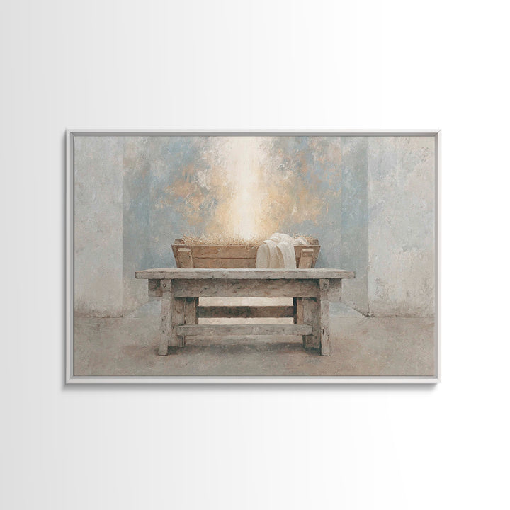 Cradle Of Heaven – Framed Canvas Print – Christian Art Canvas – Christian Wall Art – Christmas Art – Christian Christmas Art – Jesus Painti