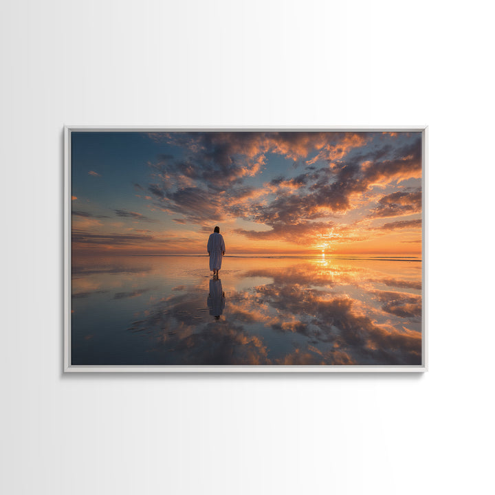 Sunrise Grace Path, Framed Canvas Print, Christian Art Canvas, Jesus Painting, Christian Wall Art, Large Christian Painting, Christian Art