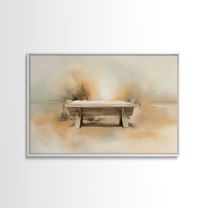 Manger Hope – Framed Canvas Print – Christmas Art – Christian Art Canvas – Christian Wall Art – Christian Christmas Decor – Subtle Christia