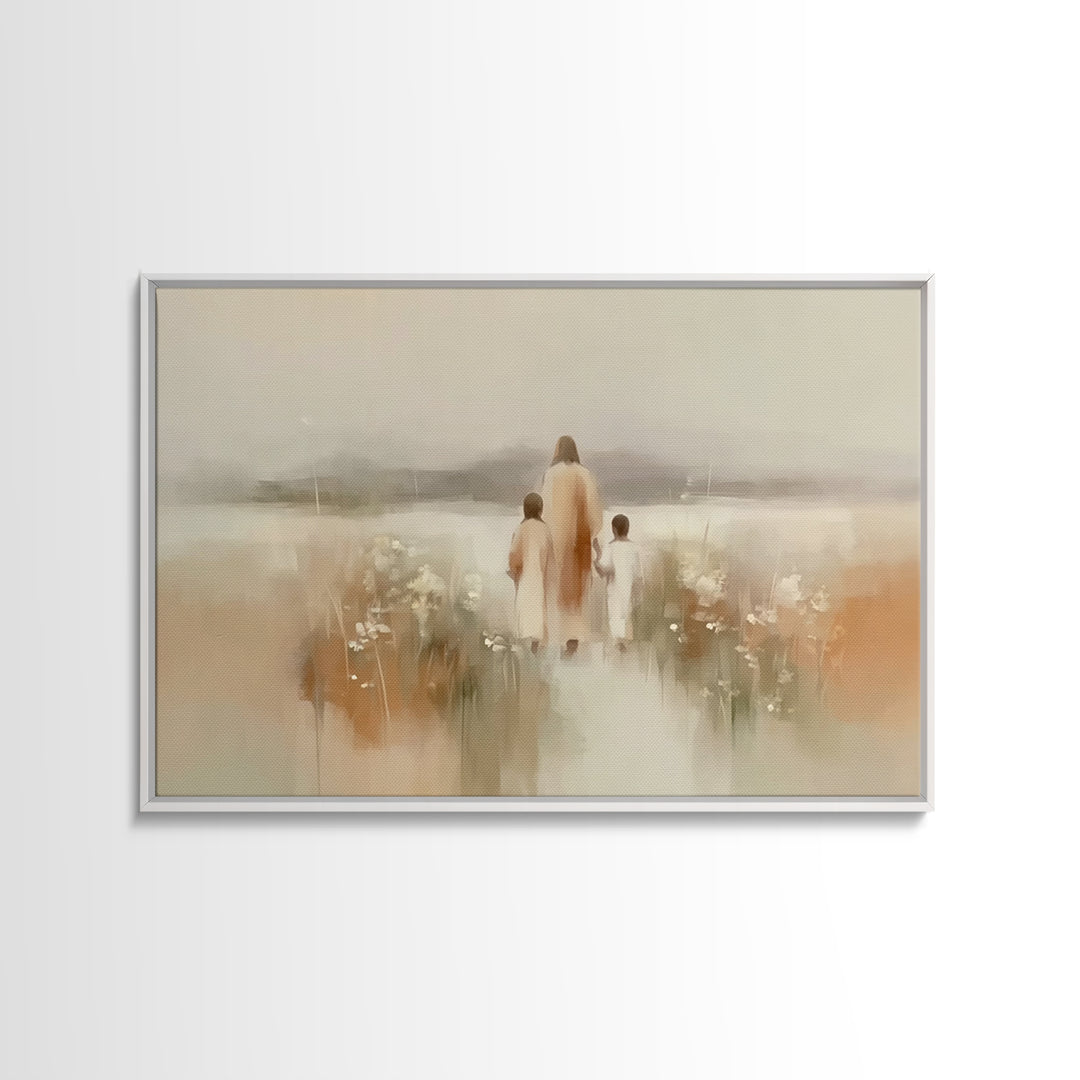 Soft Morning Calm, Framed Canvas Print, Christian Art Canvas, Minimalist Christian Art, Jesus Painting, Subtle Christian Art, Christmas Wal