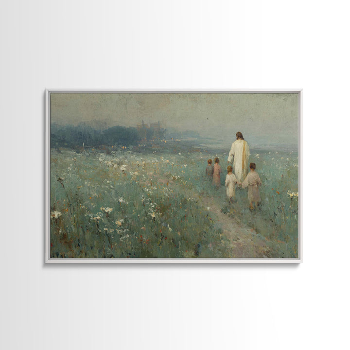 Fields Of Mercy – Framed Canvas Print – Christian Art Painting – Jesus Art Print – Moody Christian Art – Christian Wall Art – Christmas Art