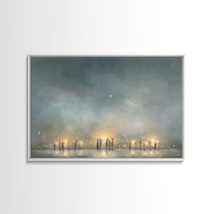 Starry Communion | Framed Canvas Print | Christian Art Canvas | Christian Wall Art | Modern Christian Art | Christmas Art | Christian Gift