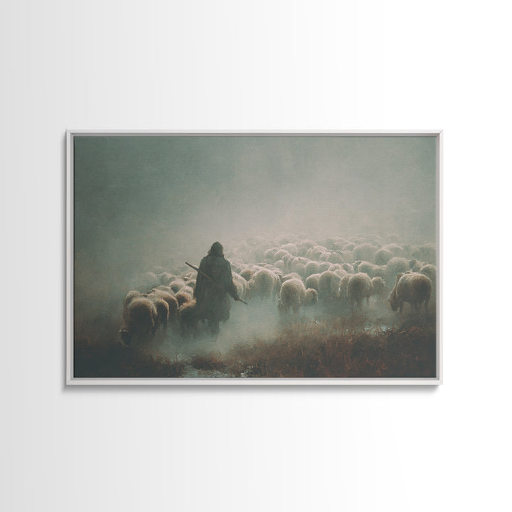Desert Shepherd Peace | Framed Canvas Print | Christian Wall Art | Jesus Painting | Christian Art Canvas | Christmas Art