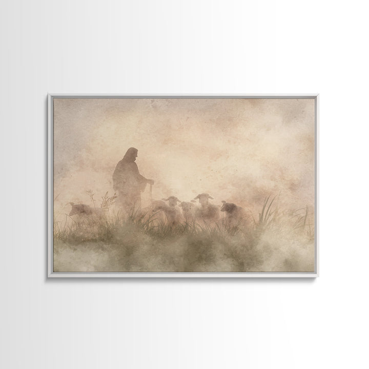 Radiant Pasture Grace – Framed Canvas Print – Christian Wall Art – Christian Art Canvas – Jesus Painting – Christmas Art
