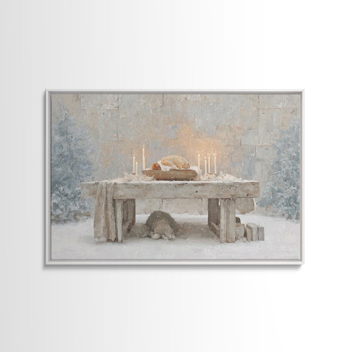 Infant Redeemer – Framed Canvas Print – Christian Wall Art – Christian Art Canvas – Christmas Art – Christian Christmas Decor – Christian G
